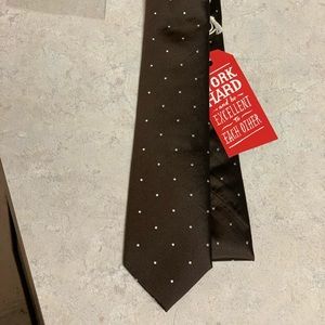 Brand New Silk Chocolate/White Polka Dot Tie